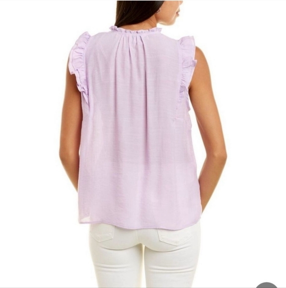 Nanette Lepore Lilac Blouse With Ruffles And Pintuck Details Size Large - Picture 2 of 11